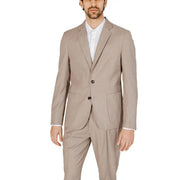 Antony Morato men beige two-button viscose blend blazer jacket with tailored fit and matching trousers