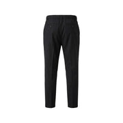 Black tailored Antony Morato men trousers with elastic waistband and two rear pockets shown from the back side