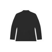 Antony Morato men black long-sleeved polo shirt with classic collar made of smooth polyester blend fabric