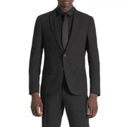 Antony Morato men black polyester blend tailored blazer with notched lapels and two front buttons