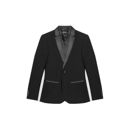 Schwarzes Balenciaga-Smokingjackett mit Satinrevers und -besatz in schmaler Passform von antony morato für Männer