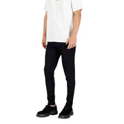 Black slim-fit Antony Morato men stretch viscose trousers with a sleek modern design