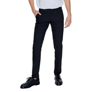 Antony Morato men black slim-fit tailored trousers made of smooth polyester blend fabric