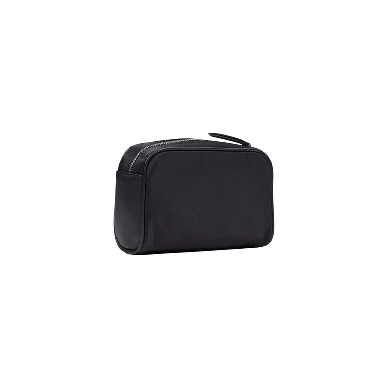 Antony Morato men black rectangular toiletry bag with zipper closure and textured side panel 22x13x7 cm