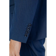 Antony Morato men blazer classic blue slim fit viscose suit jacket with navy blue texture and four black glossy buttons