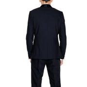 Black tuxedo jacket by Antony Morato with glossy black satin collar and matching satin cuff trim