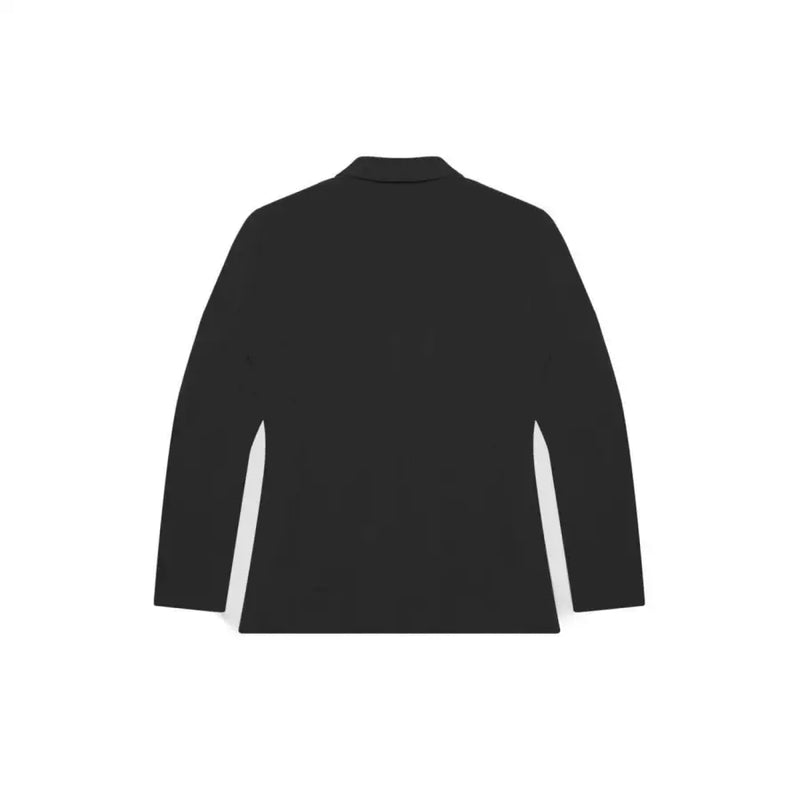 Antony Morato men blazer black long-sleeved polo shirt with classic collar and smooth fabric