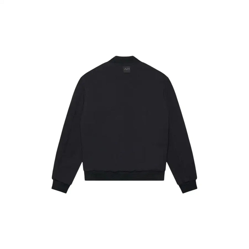 Antony Morato men blazer in black bomber style with ribbed cuffs and hem and subtle brand tag at neckline