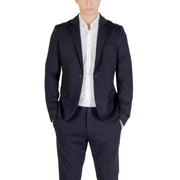 Antony Morato navy blue tailored men blazer with notched lapels and two front buttons for formal wear