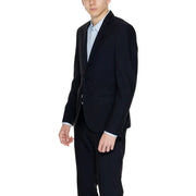 Antony Morato men blazer black tailored suit jacket with single button closure and notched lapels