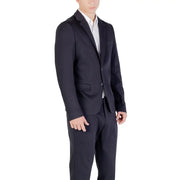 Antony Morato men blazer black tailored suit jacket with single-breasted design and two-button closure