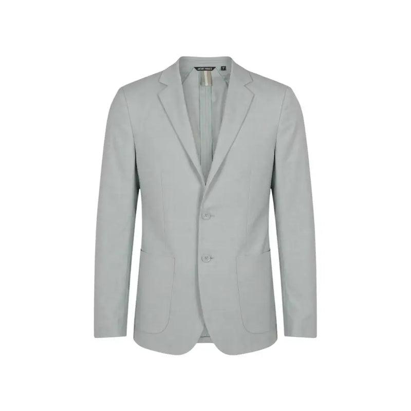 Antony Morato men blazer in light gray with a classic two-button design and structured shoulders for formal wear