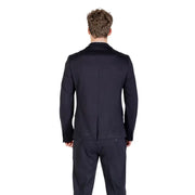 Black tailored Antony Morato men blazer with sleek modern cut and subtle texture in high-quality fabric