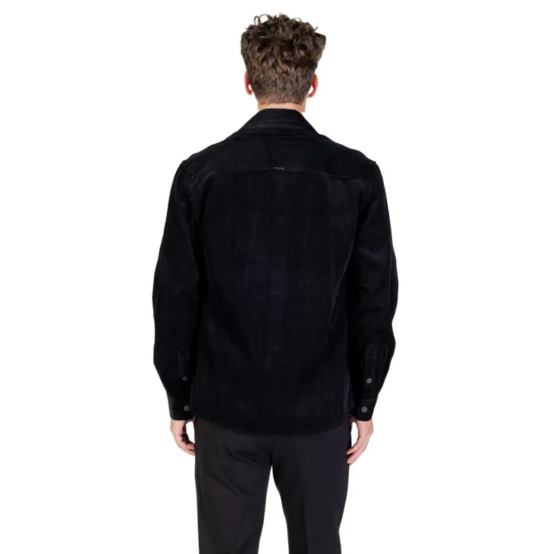 Antony Morato men blazer in black corduroy with classic collar and buttoned cuffs