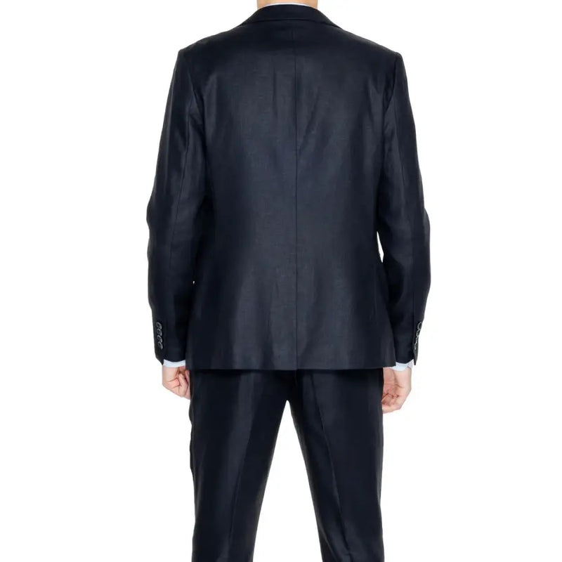 Antony Morato men blazer in black tailored fabric with subtle sheen and classic notched lapel design