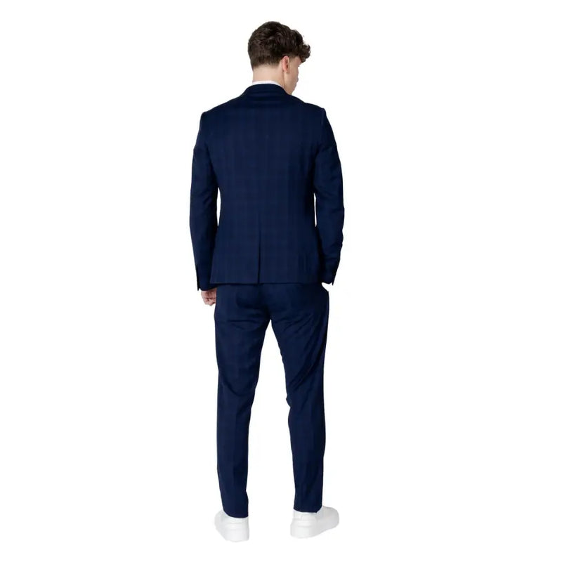 Antony Morato men blazer in navy blue tailored fabric with sleek modern cut and subtle texture for formal wear