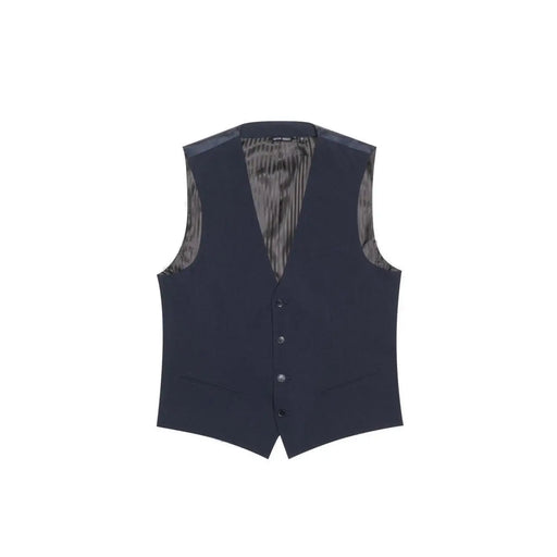 Antony Morato men blue tailored button gilet sleeveless vest with subtle patterned lining and black buttons
