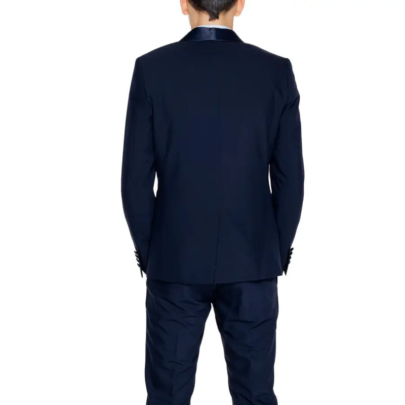 Antony Morato Herrenblazer in elegantem Marineblau mit Reverskragen, Satinkragen und passender Hose