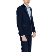 Antony Morato Herren-Smokingjacke in Marineblau mit Satinrevers und passender Hose im langen Blazer-Stil
