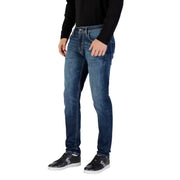 Antony Morato men blue worn out effect slim fit denim jeans with classic five-pocket design in dark blue denim