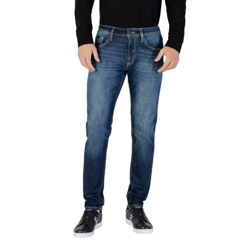Antony Morato Herren-Jeans im Used-Look, dunkelblau, schmal geschnitten, mit dezenter Waschung und klassischen Nähten
