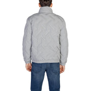 Antony Morato men grey long turtleneck quilted puffer jacket with high collar and elastic cuffs