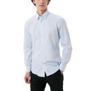 Men’s light blue long-sleeve dress shirt from Antony Morato featuring white cotton fabric