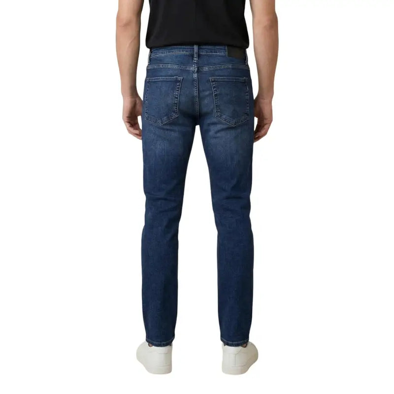 Dunkelblaue Baumwolle antony morato Ozzy Herrenjeans mit schmal zulaufendem Schnitt, von hinten gesehen, mit schmaler Passform und klassischen Taschen