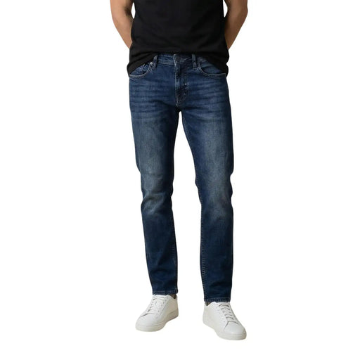 Dark-wash blue cotton Antony Morato men Ozzy tapered fit jeans with slim fit and classic five-pocket design