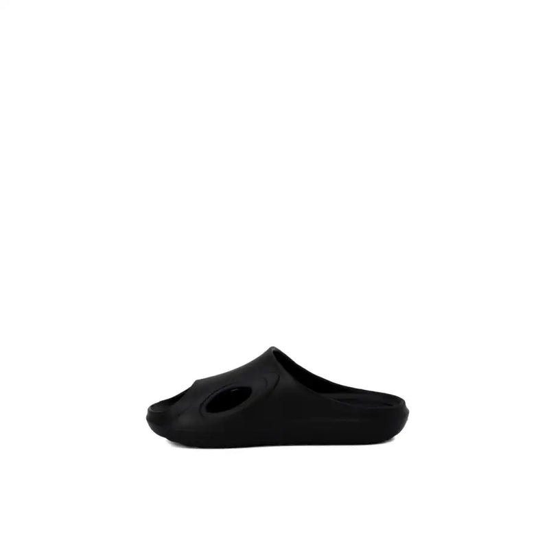 Antony Morato men rubber slippers black with sleek minimalist design and oval cutout on the footbed size 3