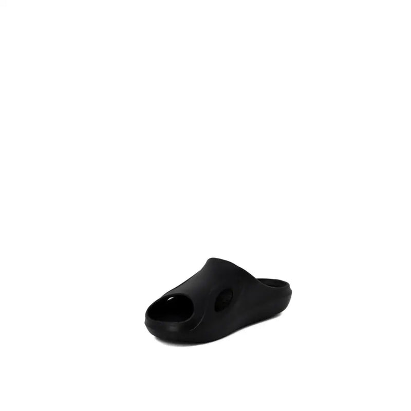 Antony Morato men rubber slippers black size 3 with sleek minimalist design and two circular cutouts on footbed