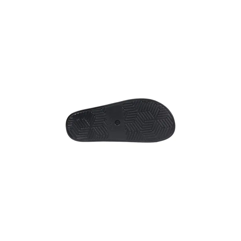 Black rubber sole with geometric tread pattern of antony morato men sandals black polyurethane slipper xander