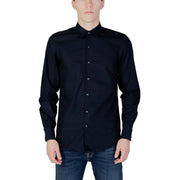 Antony Morato men shirt black long-sleeved button-down with classic collar and subtle textured fabric