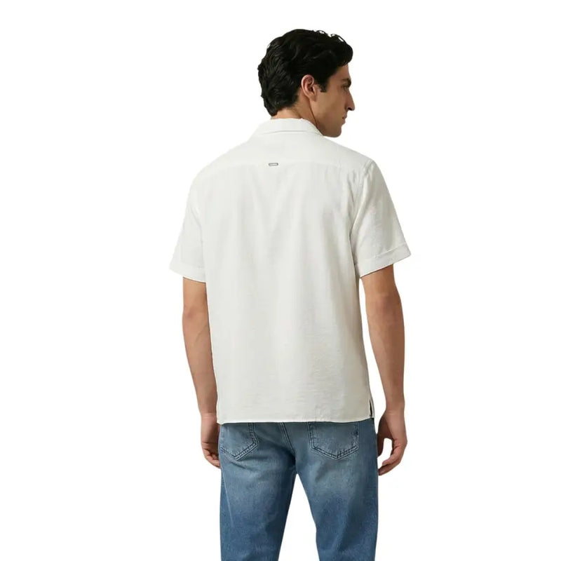 Antony Morato men shirt white short-sleeved polo with classic collar and subtle stitching details