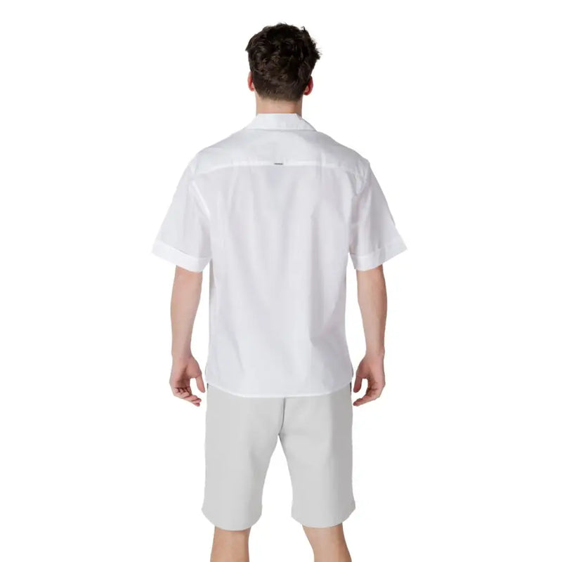 Antony Morato Chemise blanche à manches courtes pour homme, boutonnée, au design épuré et net, en tissu léger.