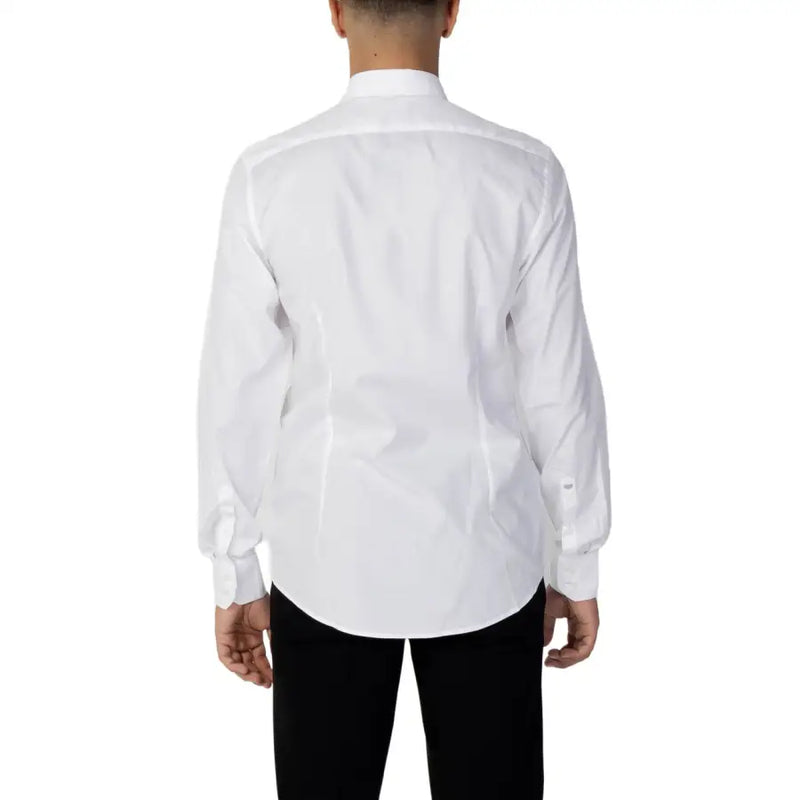 Antony Morato men shirt white long-sleeved dress shirt with classic collar and buttoned cuffs
