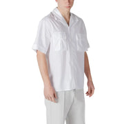 Antony Morato Chemise blanche pour homme, à manches courtes et deux poches poitrine, pour un style décontracté ou habillé.