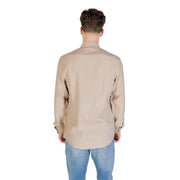 Beige langärmelig Antony Morato Herrenhemd mit klassischem Kragen und geknöpften Manschetten aus weichem Material