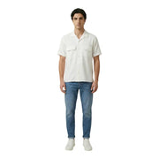 Antony Morato men shirt white short-sleeved button-up with two chest pockets suitable for casual wear