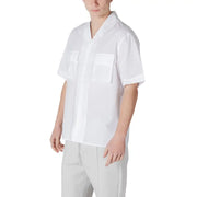 Antony Morato Chemise blanche pour homme à manches courtes, boutonnée, avec deux poches poitrine et un design minimaliste