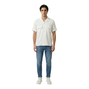 Antony Morato men shirt white short-sleeved button-up with two chest pockets suitable for casual wear