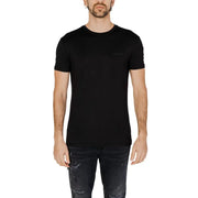 Antony Morato men t-shirt black crew-neck with subtle embroidered logo on left chest perfect for casual wear