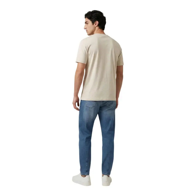 Beigefarbenes, kurzärmeliges Baumwollhemd t-shirt mit rundem Halsausschnitt für Herren von Antony Morato
