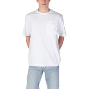Antony Morato men white short-sleeved t-shirt with single chest pocket made of soft cotton fabric
