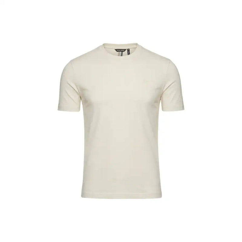 Antony Morato Herren-T-Shirt, cremefarben, kurzärmelig, Rundhalsausschnitt, aus weichem Baumwollstoff