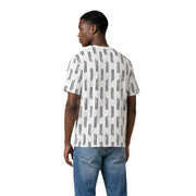 Antony Morato Männer t-shirt Weißes, kurzärmeliges Baumwollhemd mit schwarzem, vertikalem Streifenmuster für die Freizeit.