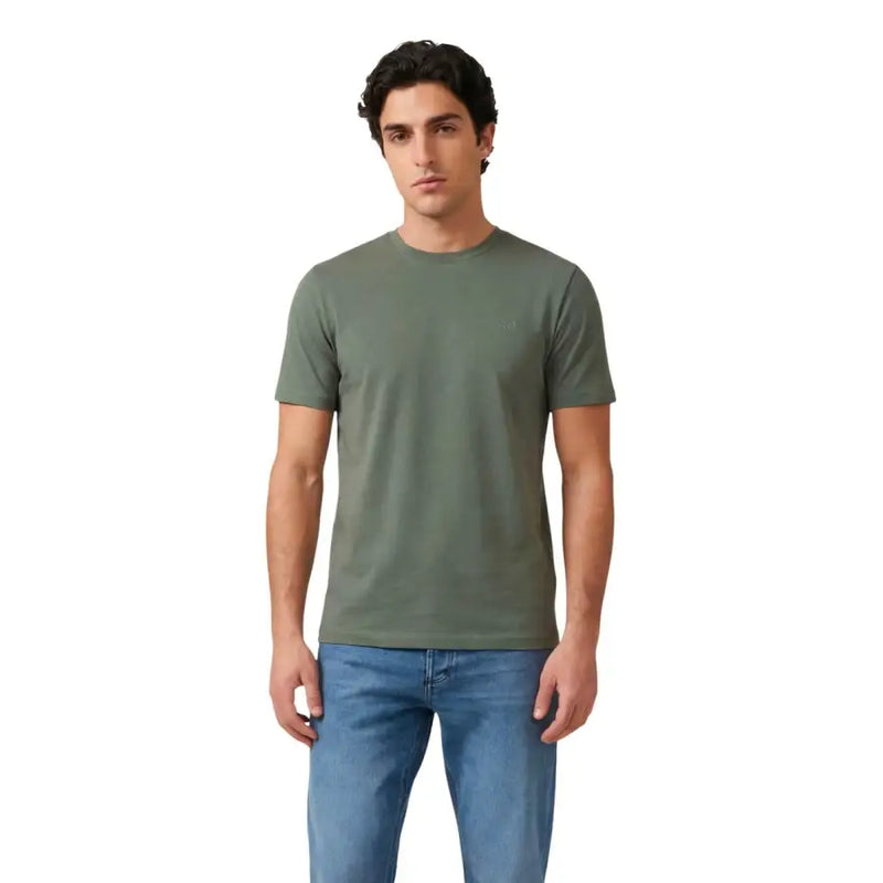 Antony Morato Männer t-shirt Olivgrünes Baumwoll-Kurzarm-Freizeitkleidungsstück mit Rundhalsausschnitt, Vorderansicht