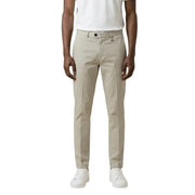 Beige Antony Morato men trousers made of chino fabric featuring a clean tailored fit with subtle creases