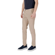 Beige slim fit chino trousers with subtle creases from antony morato men trousers collection