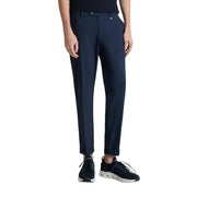 Antony Morato men trousers dark navy blue tailored with sleek modern cut and subtle creases